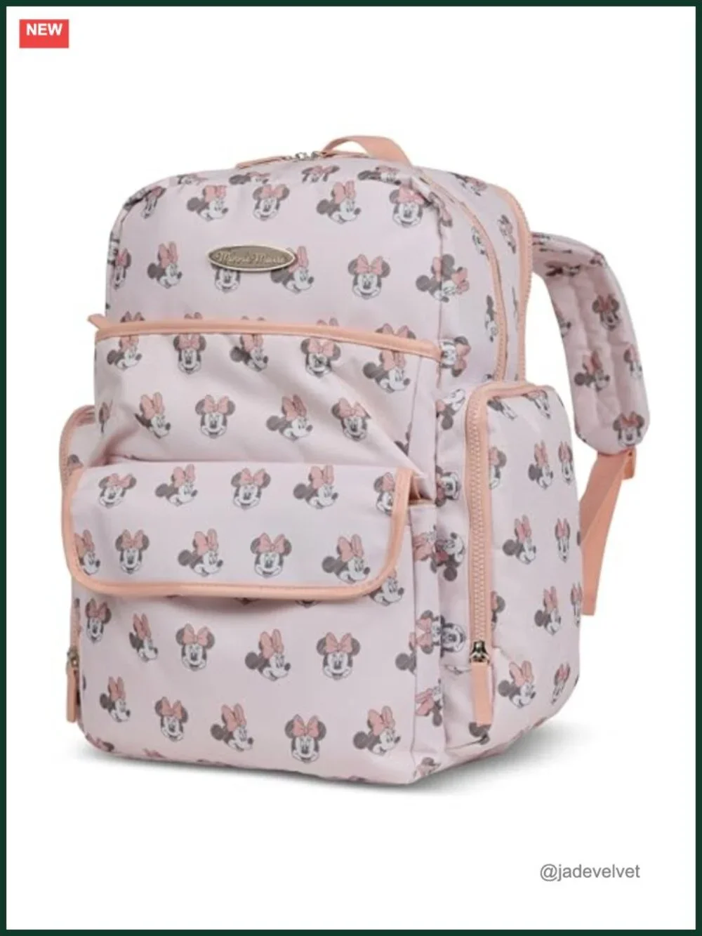 Minnie Mouse Diaper Bag Backpack Nylon Insulated Bottle Holders Changing Pad